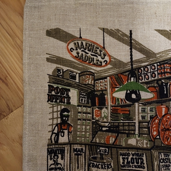 Smiths Clove Pure Linen Kitchen Tea Towel Country Store 16x30 Inches - Picture 4 of 9